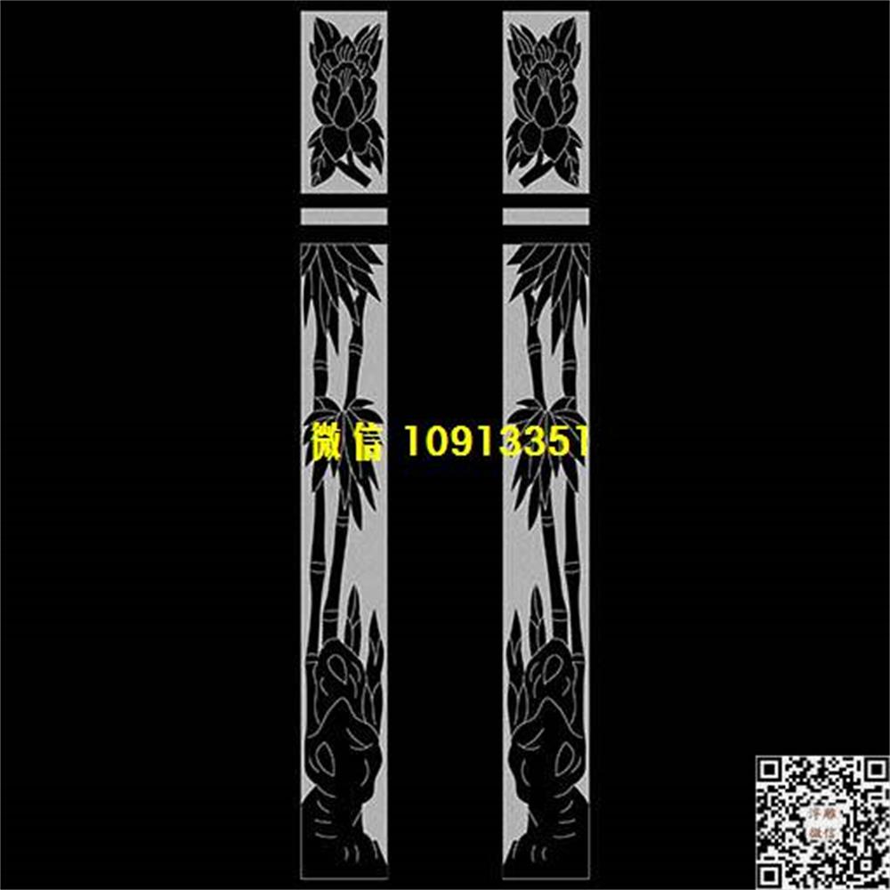 精雕图111竹子柱子精雕图线雕图线条图单线铣底图_电脑雕刻plt文泰矢量图精雕图浮雕图